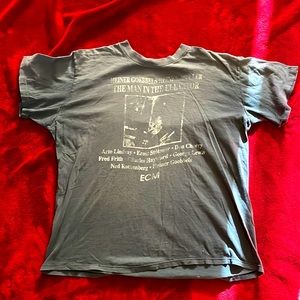 VINTAGE ECM (jazz label) Man In The Elevator t-shirt.  Well worn L.